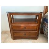 Marble Top Thomasville 2 Drawer Side Table 33.5