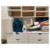 Assorted Towels, Linen, Step Stool, Hamper,