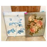 Two Floral Prints on Canvas