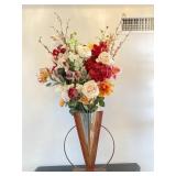 4.5 Ft Tall Faux Floral Arrangement in Art Glass