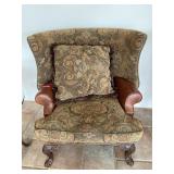 Upholstered and Leather Nailhead ArmChair by