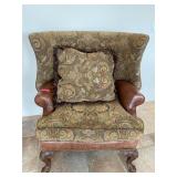 Upholstered and Leather Nailhead ArmChair by