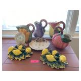 Assorted Italian Ceramic Pitchers, Fitz & Floyd