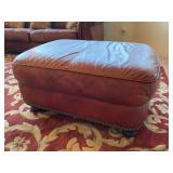 Leather Ottoman 38 x 25 x 18H