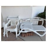 Lot of Plastic Pool Chairs and Loungers. As Found