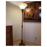 Floor lamp with Upturned Glass Shade