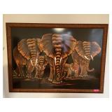 53.5x38.5 Framed Elephant Picture.