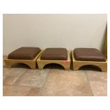 Set of 3 Stacking Footstools. 17x 17x 8