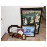 Group Lot of Framed Art, Needlepoint and more.