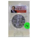 SILVER EAGLE FIRST STRIKE PCGS MS69 $1 TRUMP