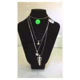 STERLING SILVER NECKLACES ASSORTED 3 PCS