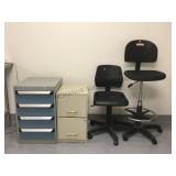 2 OFFICE CHAIRS- 2 FILE CABINETS- TELEPHONE 2 OFFICE CHAIRS- 2 FILE CABINETS- TELEPHONE