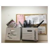 2 BOX OF OFFICE SUPPLIES & BULLITEN BOARD 2 BOX OF OFFICE SUPPLIES & BULLITEN BOARD