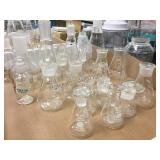 GROUP OF GLASS FLASKS GROUP OF GLASS FLASKS