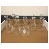 GROUP OF GLASS FLASKS GROUP OF GLASS FLASKS
