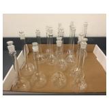 GROUP OF GLASS FLASKS GROUP OF GLASS FLASKS