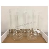 GROUP OF GLASS FLASKS GROUP OF GLASS FLASKS