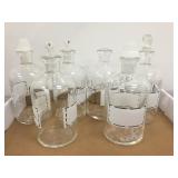 GROUP OF PYREX GLASS LAB BOTTLES GROUP OF PYREX GLASS LAB BOTTLES