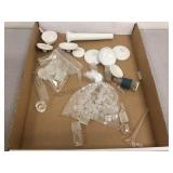 ASSORTED PYREX STOPPERS AND CERAMIC LIDS ASSORTED PYREX STOPPERS AND CERAMIC LIDS