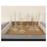 GROUP OF GLASS MEASURING BEAKERS GROUP OF GLASS MEASURING BEAKERS
