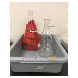 2 LARGE GLASS LABORATORY FLASKS 2 LARGE GLASS LABORATORY FLASKS