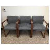 OFFICE CHAIRS (3) WITH OAK ARMS OFFICE CHAIRS (3) WITH OAK ARMS