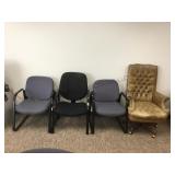 OFFICE CHAIRS (4) VARIETY OF STYLES OFFICE CHAIRS (4) VARIETY OF STYLES