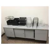 GRAY CABINET INCLUDING GROUP OF LETTER RACKS GRAY CABINET INCLUDING GROUP OF LETTER RACKS