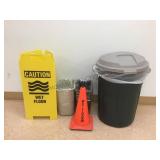 TRASH CANS AND SAFETY SIGNS TRASH CANS AND SAFETY SIGNS