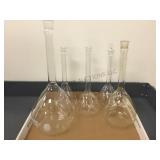 GROUP OF GLASS FLASKS GROUP OF GLASS FLASKS