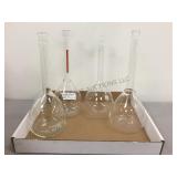 GROUP OF GLASS FLASKS GROUP OF GLASS FLASKS