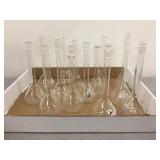 GROUP OF GLASS FLASKS GROUP OF GLASS FLASKS