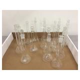 GROUP OF GLASS FLASKS GROUP OF GLASS FLASKS