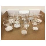 GROUP OF GLASS PYREX FILTER CYLINDERS GROUP OF GLASS PYREX FILTER CYLINDERS