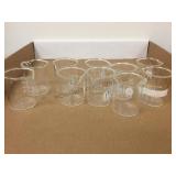 GROUP OF GLASS BEAKERS GROUP OF GLASS BEAKERS