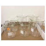 GROUP OF ASSORTED GLASS FLASKS GROUP OF ASSORTED GLASS FLASKS