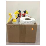 BOX OF SPRAY BOTTLES AND PAPER TOWELS BOX OF SPRAY BOTTLES AND PAPER TOWELS