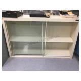 METAL CABINET WITH TWO SLIDING GLASS DOORS METAL CABINET WITH TWO SLIDING GLASS DOORS