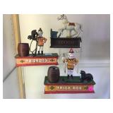 3 VINTAGE CAST IRON BANKS, 'TRICK DOG'