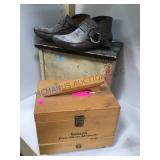 VINTAGE SHOE SHINE KIT,& VINTAGE STAND & MORE