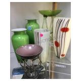 COLLECTION OF ART GLASS VASES