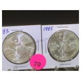 1983&1985 MEXICAN SILVER CENTAVOS