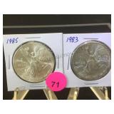 1983 & 1985 MEXICAN SILVER CENTAVOS