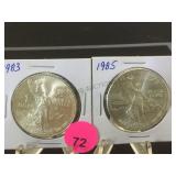 1983 & 1985 MEXICAN SILVER CENTAVOS