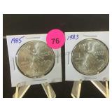 1983 & 1985 MEXICAN SILVER CENTOVAS