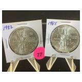 1982 & 1985 MEXICAN SILVER CENTAVOS