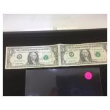 2 UNCUT 1995 DOLLAR BILLS