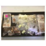 TRAY LOT OF COINAGE, PENNIES, BUFFALO NICKLES,