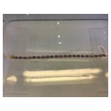 STERLING BRACELET WITH PURPLE GEMSTONES