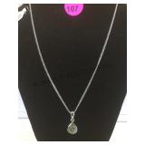 STERLING CHAIN WITH YELLOW GEMSTONE